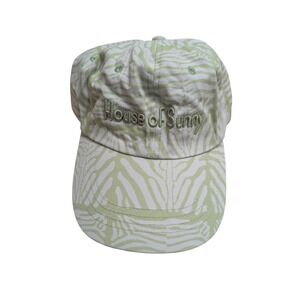 House of Sunny Zebra Print Cotton Baseball Cap Hat Beach Vacation Boho Tropical